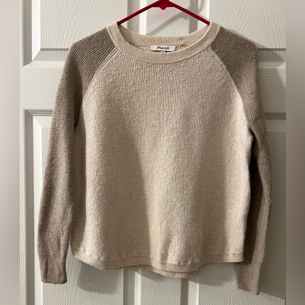 Madewell Two-Tone Raglan Crewneck Sweater